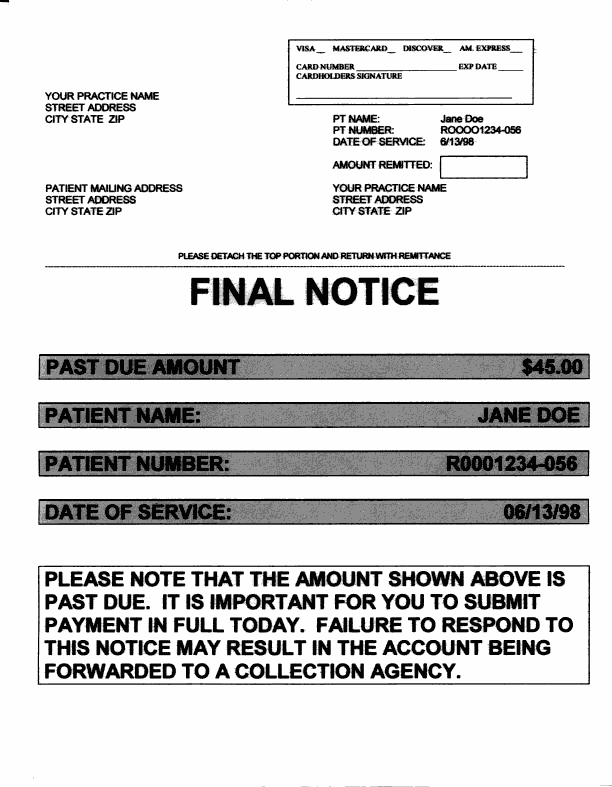 Collection Letters Final Notice